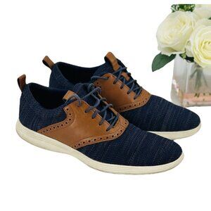 Cole Haan Grand Tour Knit Oxford Mens Size 10 Shoe Navy Blue Tan